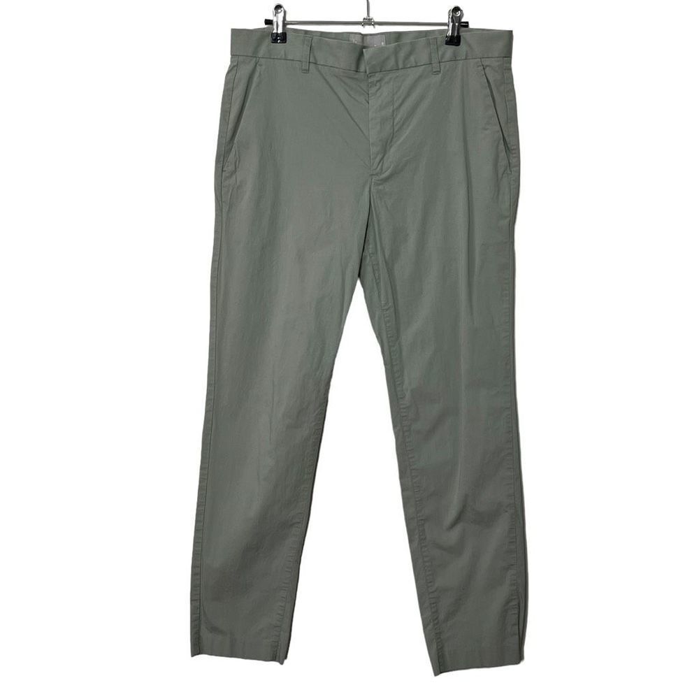 Everlane Mens Chino Pants Green Cotton Blend Flat Front 32 x 30